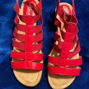 Lifestyle red dress comfort sandals